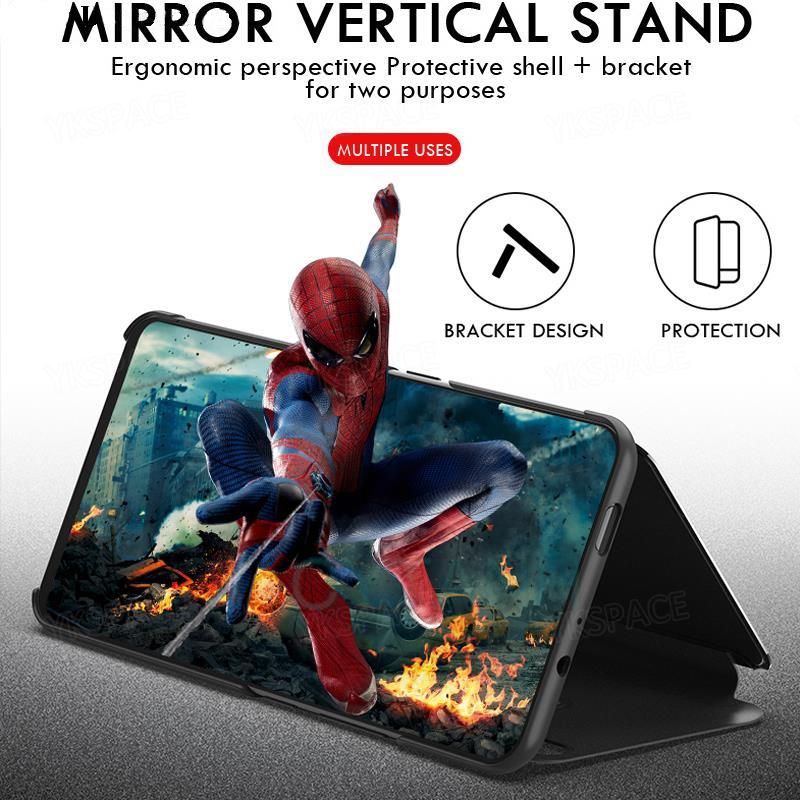 Mirror Clear View Stand Flip Case For Samsung Galaxy A05 A15 A25 A35 A55 A14 A34 A54 A23 A33 A53 A73 4G 5G Phone Cover