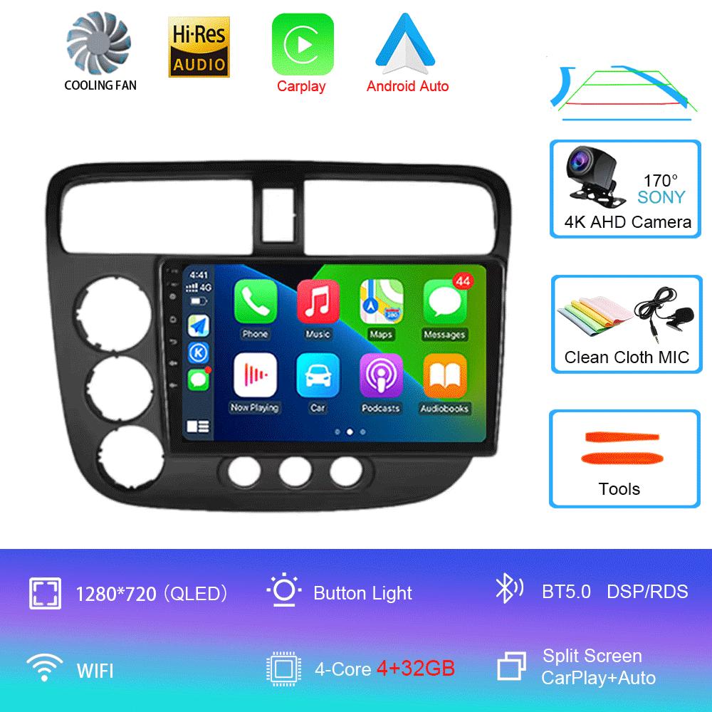 

Для Honda Civic 7 2000-2006 Автомобильное радио Android 14 Carplay Авто Мультимедийный плеер Навигация Авторадио GPS Стерео 2din Головное устройство