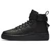 New Sf Air Force 1 Mid Triple Black GS AJ0424-003