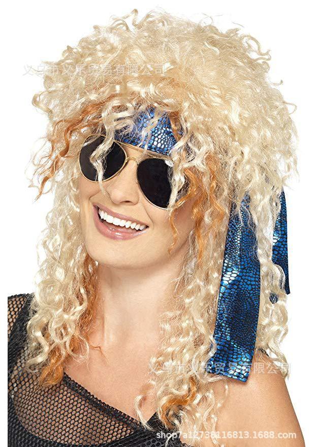 Men Women 70s 80s Rock Punk Wig Long Curly Synthetic Hair Halloween Wigs Halloween Costumes Animation Wigs