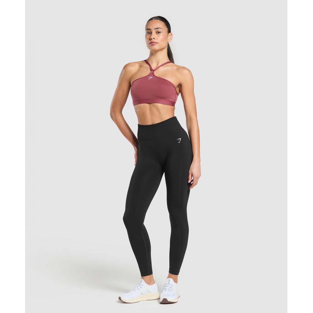 Gymshark Sportovní podprsenka s halterneck střihem Washed Berry Pink B3c5j Kcps