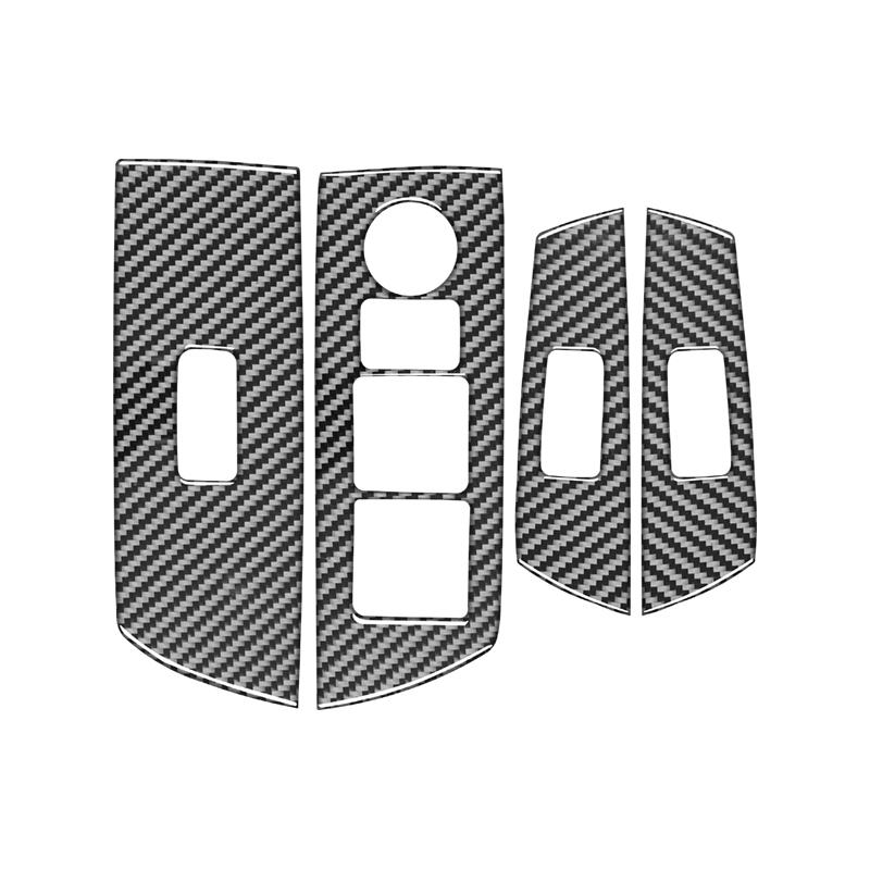 For Mazda CX-9 2016-2023 Interior Accessories Carbon Fiber Car Windows Lifting Control Panel Decoration Sticker Cover Trim Frame