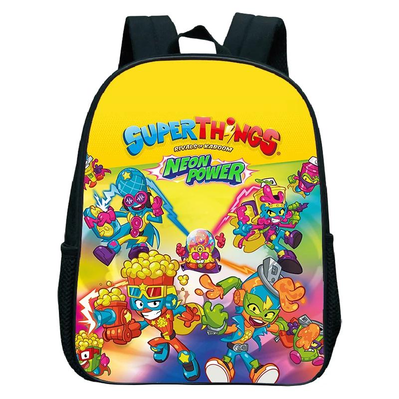 Superthings Neon Power Backpack for Kids Game Superzings Kindergarten Backpack Children Book Bag Boys Girls School Bags