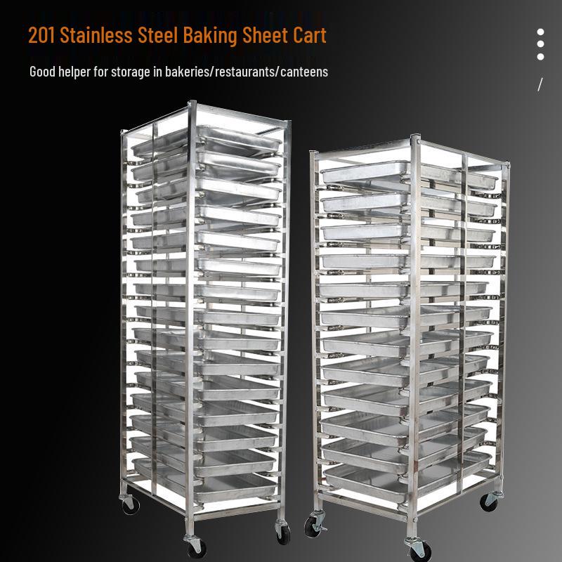 Stainless Steel Baking Pan Rack Trolley for Bread and Toast Drying