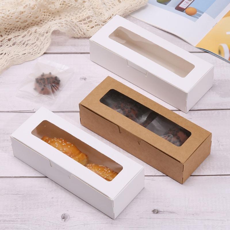 10-30Pcs Cookie Dessert Boxes Macaron Cake Bakery Box with Clear Window Wedding Birthday Party Favors Christmas Gift Packaging