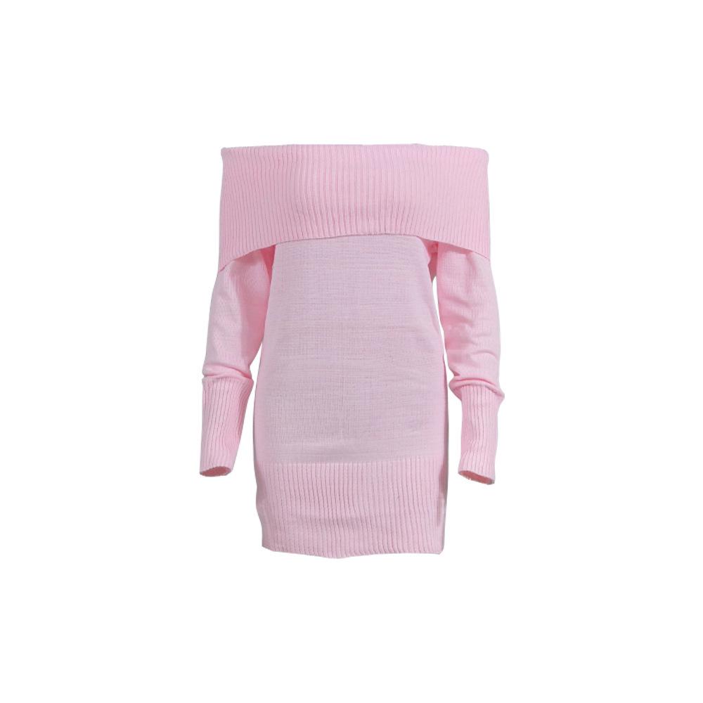 **Europäisches sexy eng anliegendes Strickkleid Herbst/Winter 2026**: Damen-Ein-Schulter-Pullover**