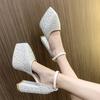 Crystal Pointed Toe Women Shoes Platform High Heels Shoes Summer Dress Elegant Sandals Designer Pumps 2025 Trend Mujer Zapatos