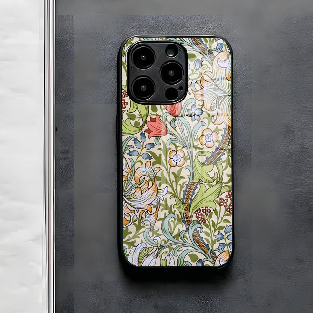

Чехол для телефона William Morris Thief Design для IPhone 17 Air 16 E Pro Max 15 14 13 Mini 12 Pro 11 Max Plus Черная стеклянная крышка iPhone 13ProMax