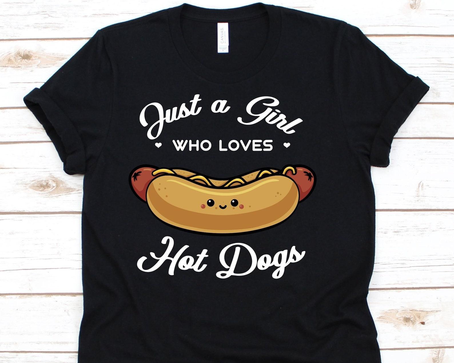 Just A Girl Who Loves Hot Dogs Shirt, Funny Hot Dog Lover Gift, Hotdog Sandwich Shirt, Hot Dog Shirt, Sausage Lover, Franks, Frankfurter L