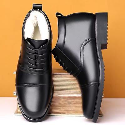 Winter New Fashion Simple Cotton Shoes Men's High-top Versatile Warm Comfortable Piled Thickened Casual Snow Boots