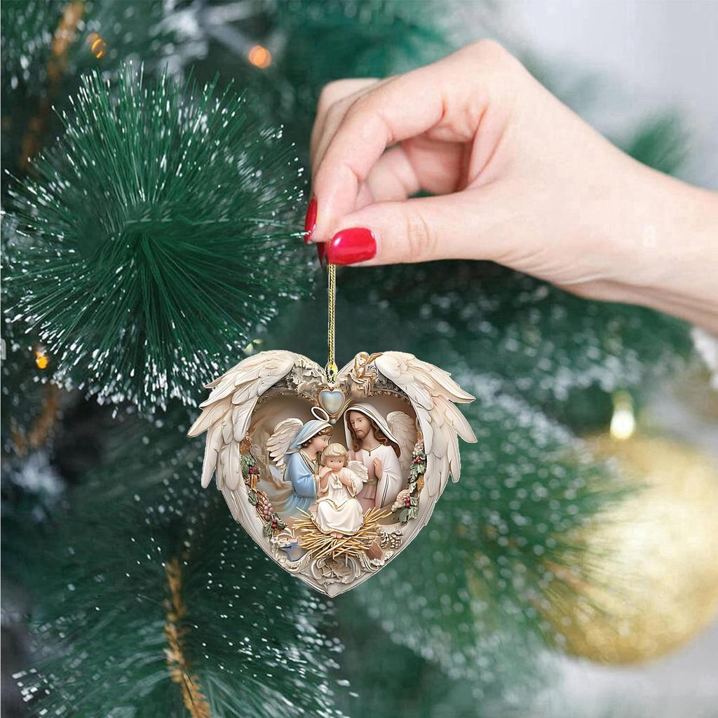 Nativity Scene Ornaments for Christmas Tree 2D Acrylic Catholic Ornaments Nativity Scene Christmas Decorations Christian