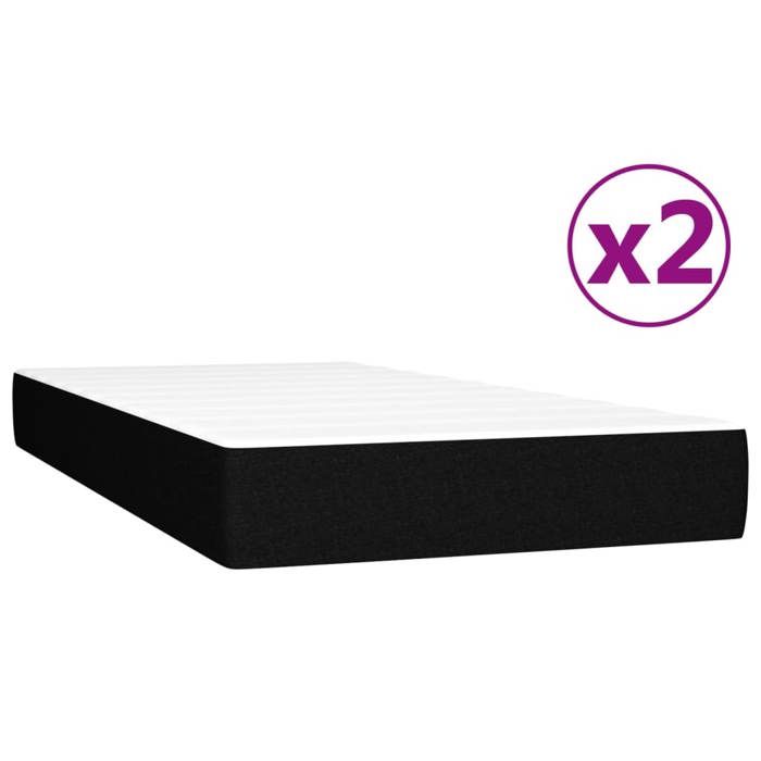 Exclusive House - Bed Slat Base with Mattress Black 200x200 Cm Fabric