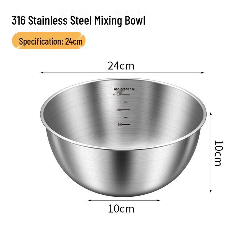 

ZISIZ 316 Food-Grade Stainless Steel Salad Bowl