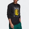 Adidas Originals Letter Print Sports Crew Neck Long Sleeve Pullover Sweatshirt Men Sweatshirt Black GD6001