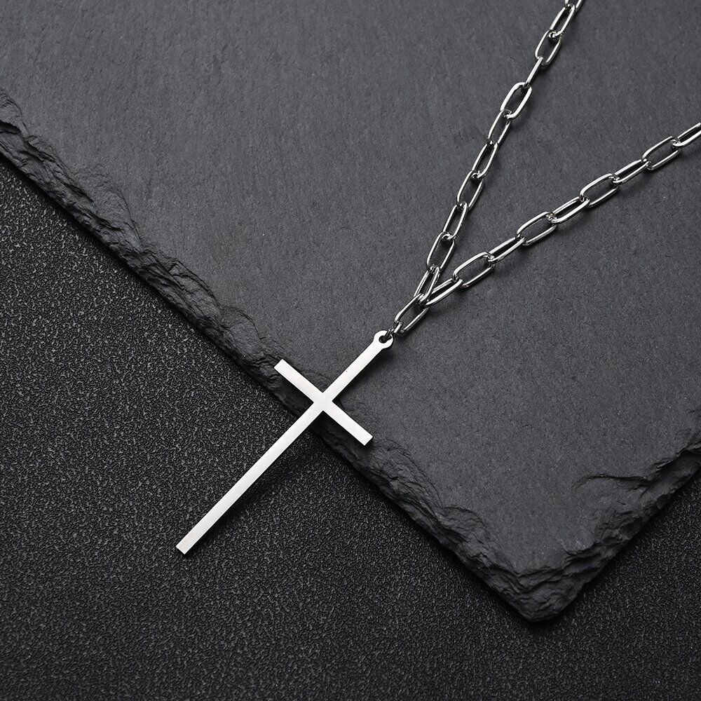 Cross Necklace, Hip-hop Trendy Cross Accessories, Multi-layered Wear 60CM