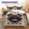 Bulldog Pattern Bedding Quilt Set Quilt Cover Pillowcase Home Decoration Gift (1 * duvet cover + 2 * pillowcase, without core)
