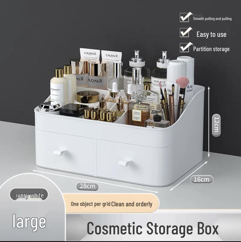 Large Drawer Cosmetic Organizer Box: Skincare, Lipstick, and Desktop Storage Holder