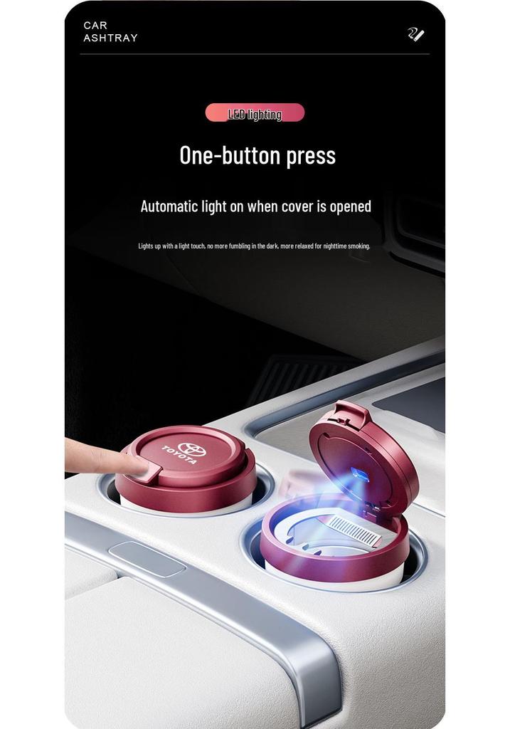 Stainless Steel Car Ashtray & Coffee Cup Holder for Toyota Corolla, Camry, RAV4