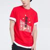Li Ning Sports Fashion Series Daily Progress Print Loose Round Neck Short Sleeve T-Shirt Men Tops Cinnabar-Red AHSQ025-1