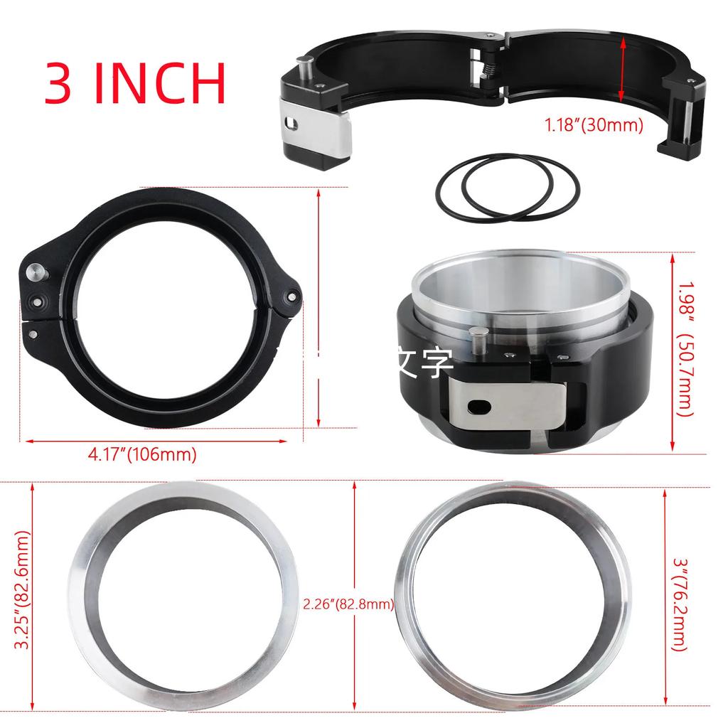 Universal 2.5/3/4 Inch Pinless HD Clamp for Intercooler Pipe Clamp and Flanges 63/76/102mm