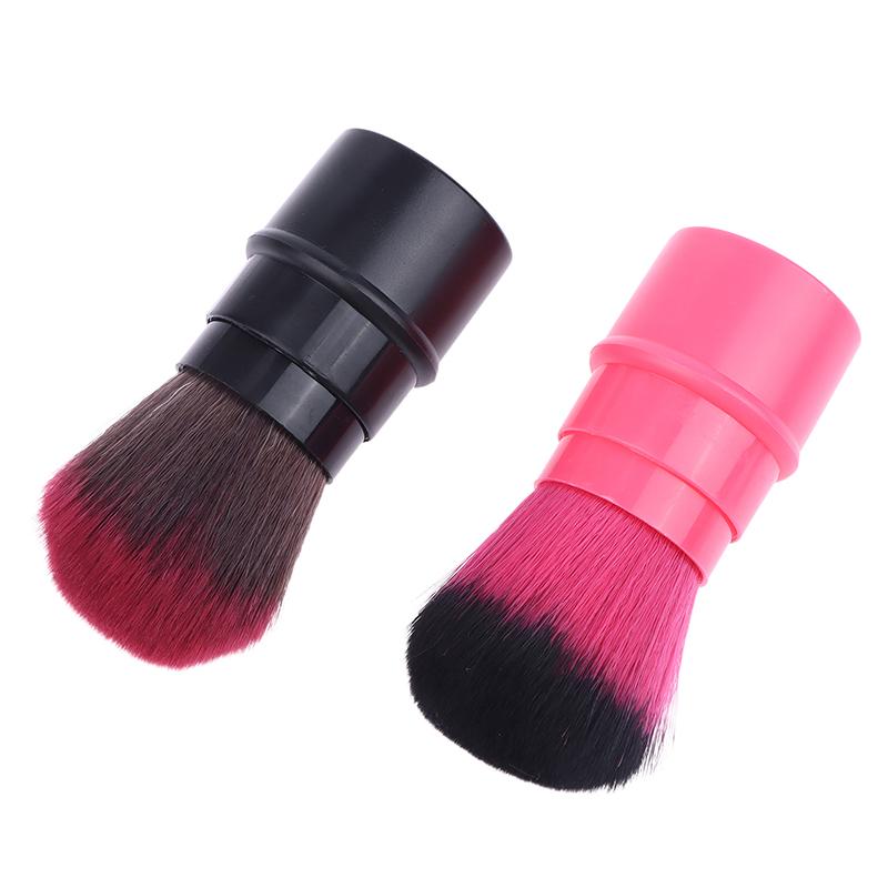 Retractable Single Blush Brush Loose Powder & Setting Brush With Cover, Portable Multi-Functional Makeup Tool