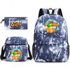 Large Capacity Schoolbag with Shoulder Strap; Student Three-piece Pencil Case Set
