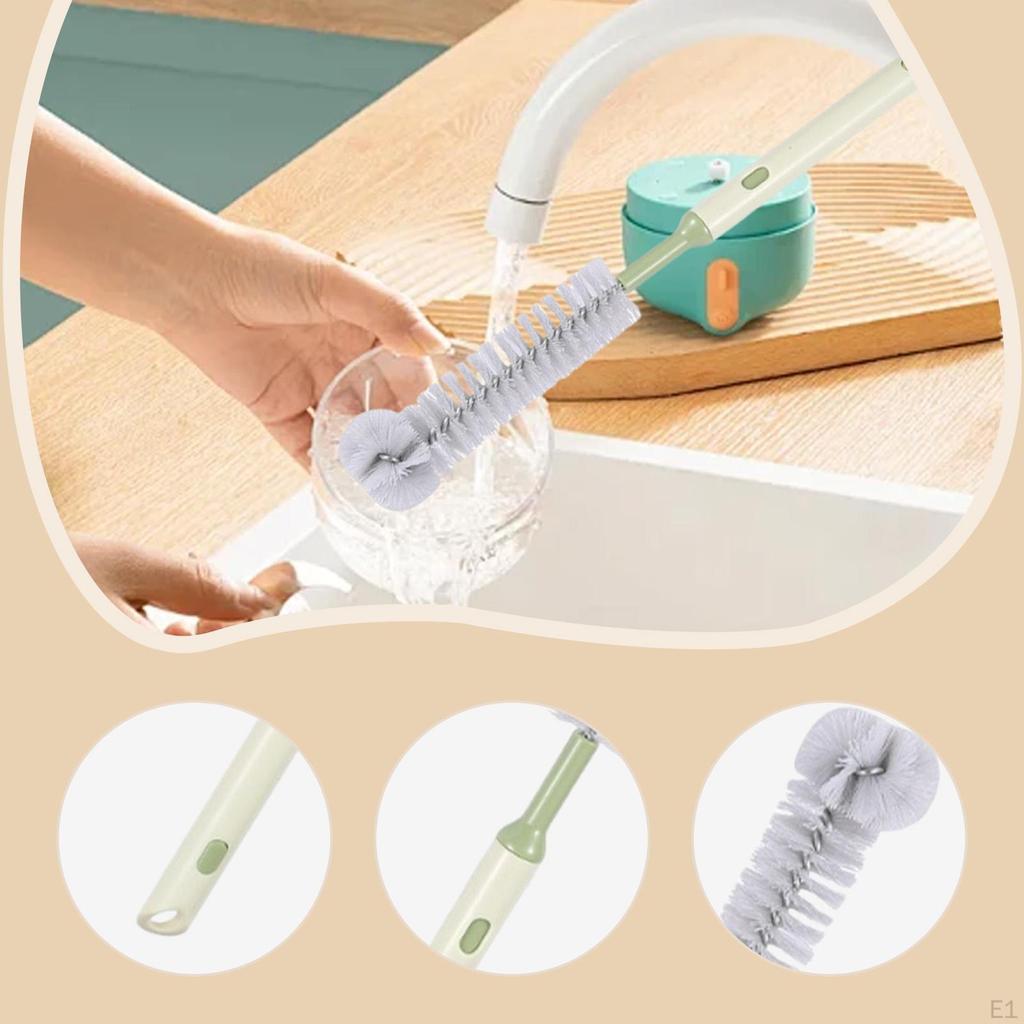 Bottle Cleaning Brush Cup Cleaner Long Handle Gadget Extendable Scrubber for Mugs Household