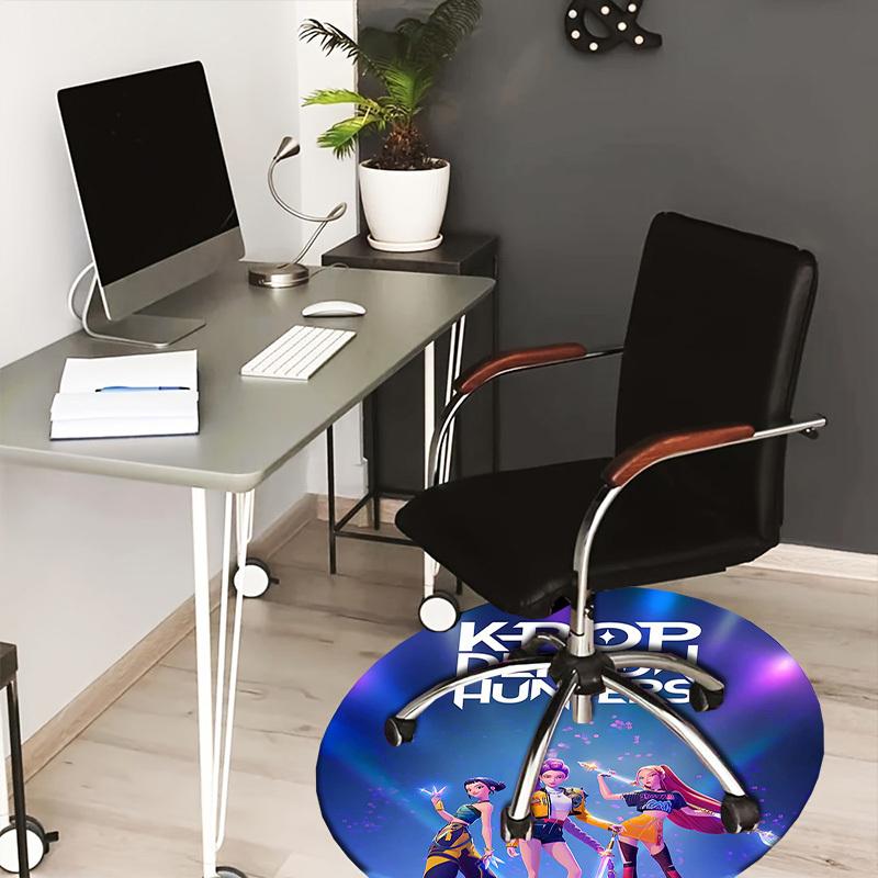 

1pc KPOP DEMON HUNTERS Round carpet, Made of Polyester,Perfect for Decorating Office Chairs, Living Rooms,Vibrant Decorative Rug 80cm