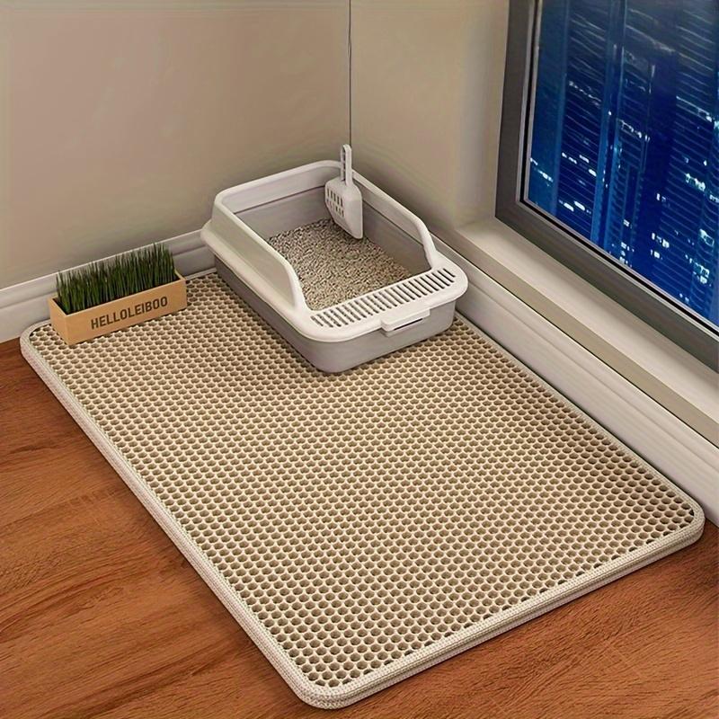 1pcs Large Honeycomb Cat Litter Mat Dual-Layer Waterproof  Easy To Clean Scatter Control Rug for Kitty Litter Box Urine-Proof & Effortless Maintenance