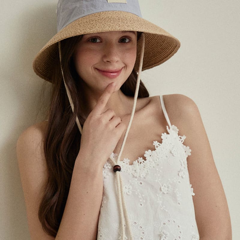 Marchen Combi anorak raffia bucket hat_4color