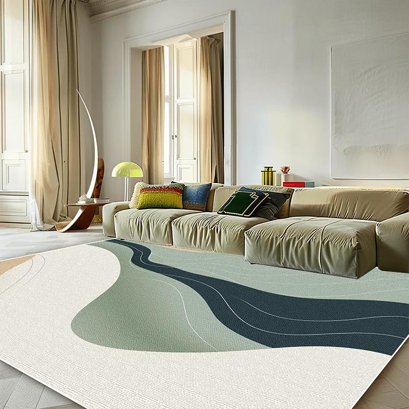 Modern Green Minimalist Carpet for Living Room 200x300 Large Area Rugs Decor Bedroom Soft Elastic Outdoor Floor Mats Washable