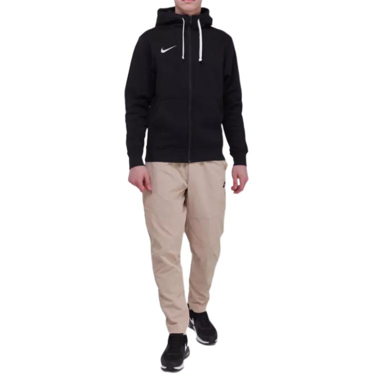 Nike Logo Print Hooded Zipper Long Sleeve Sweatshirt Men sweatshirt Black CW6887-010