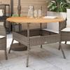 VidaXL Garden Table and Top In Gray Acacia Wood Braided Resin, Outdoor Table, Garden Dining Table, Furniture 368626