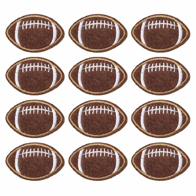 

12 Pcs/Set Embroidered Patches Sew On Appliques Football Iron on Patches for Clothes Hat Jeans