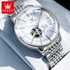 OLEVS 6708 Fashion Men's Watches Leather Strap Original Brand Self-winding Automatic Mechanical Wristwatch for Man Waterproof