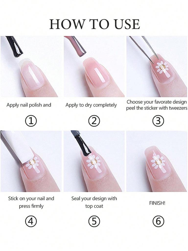 5D Nail Art Stickers Transparent Adhesive Nail Accessories Shell Sea Star Jellyfish Aurora Butterfly Hollow Liquid Nail Stickers