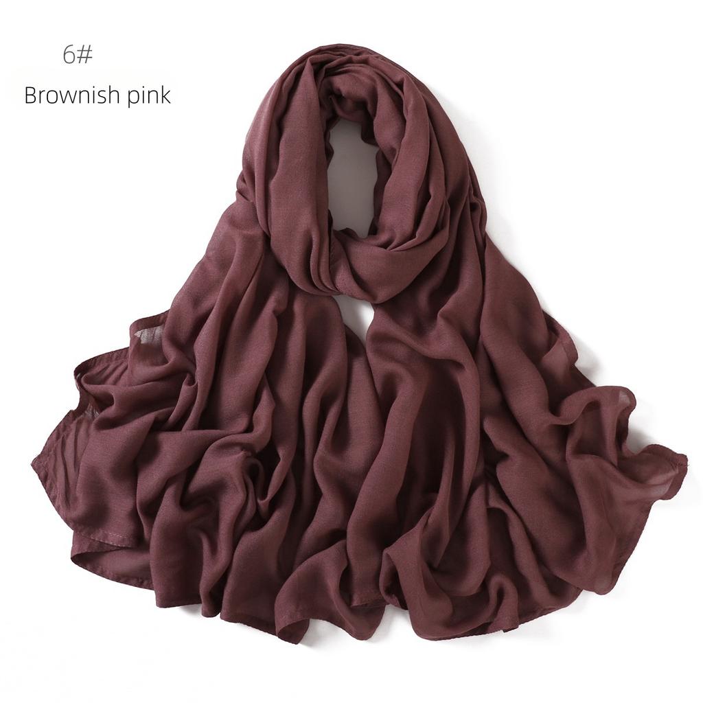 Weicher, einfarbiger Schal aus Viskose-Baumwolle, modischer, breiter Rand, dünner Hijab, hochwertiges Kopftuch, lange Tücher für muslimische Frauen
