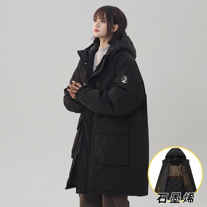 

Хлопковая куртка карго средней длины женская зимняя 2025 утолщенная куртка на синтепоне парная военное пальто мужское пальто 5XL