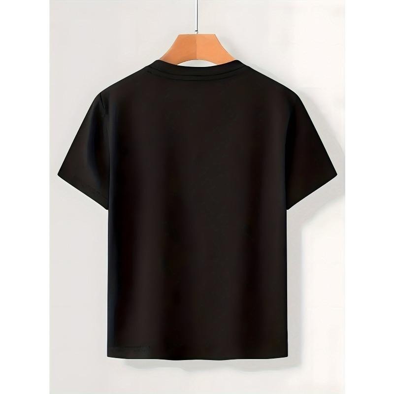 European Sizes Men's Fashion Casual Trendy Street Style Graphic Tee with Floral Black Horse Pattern Adult Male Holiday Gift Daily Wear