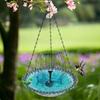 Decorative Solar Powered Bird Bath Bowl for Garden Yard Balcony Birdwatching Bath Tray for Nature Lover