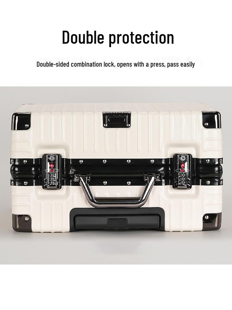 Lightweight 18-Inch Aluminum Carry-On Trolley with Quiet Wheels, Sturdy and Durable