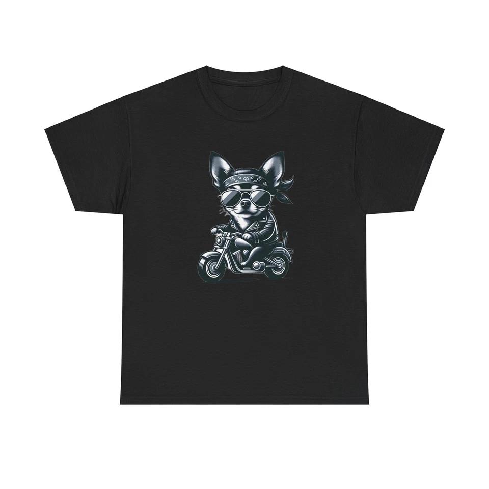 Unisex Adult T Shirt Chihuahua Biker Logo Artwork S