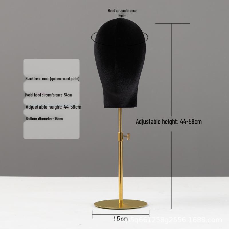 Black Mannequin Head for Displaying Wigs, Hats, and Accessories