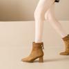High-heeled Martin boots women's 2025 new autumn and winter British style metal pointed thin boots thick heel huge good-looking short boots