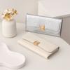 Advanced long wallet for women, solid color triple fold, multi slot zipper wallet, French hand-held small square bag