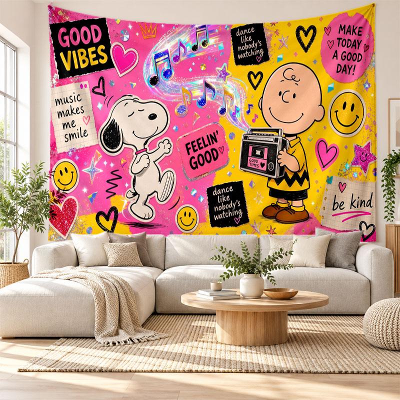 Snoopy Peanuts Wall Tapestry Home Decor Hanging Cloth Art Background Tapestry for Bedroom