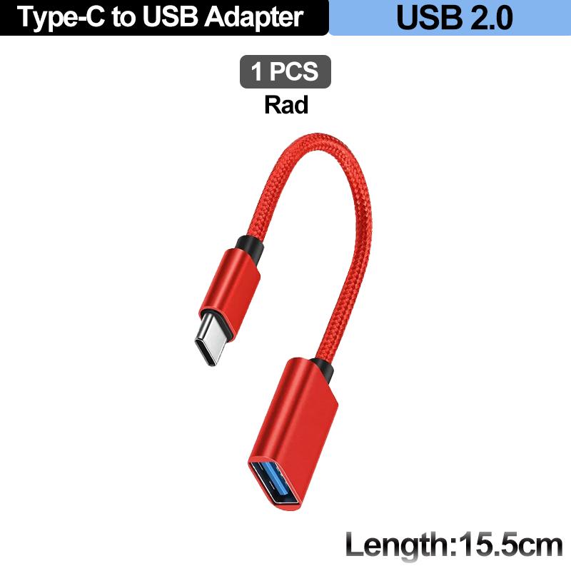 For Mobile Phone USB Female to Type C Male Adapter OTG 15.5CM Long Cable For Samsung S20 Huawei OTG Data Cable Converter
