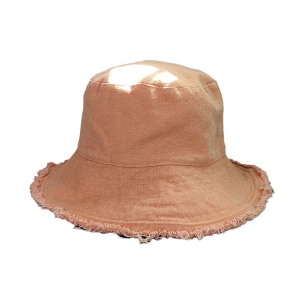 

Foldable Thin Bucket Hat Simple Sun Protection Cap Soft Raw Edge Fisherman Hat Women
