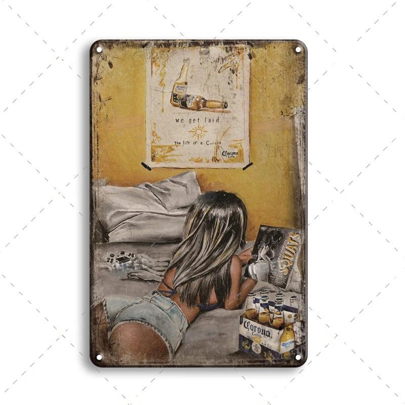 Vintage French Beer Tin Signs Decor Theme Irish Bars Club Pub Wall Posters Metal Plate Retro Vodka Iron