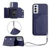 For Oppo Reno12 5G (Global) Case Card Holder Kickstand Skin-Touch Phone Cover with Wrist Strap